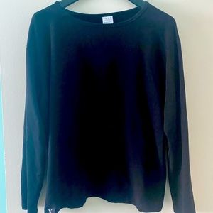 Pure Balanxed XXL long sleeve t, black, sustainable “I am loved” bamboo top